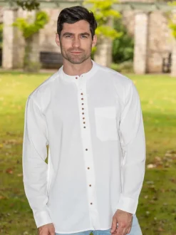 Traditional Grandfather Shirt White