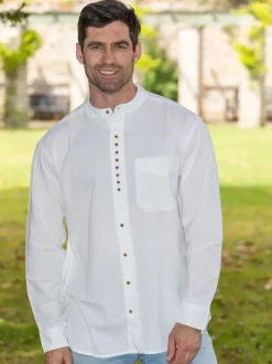 Traditional Grandfather Shirt White