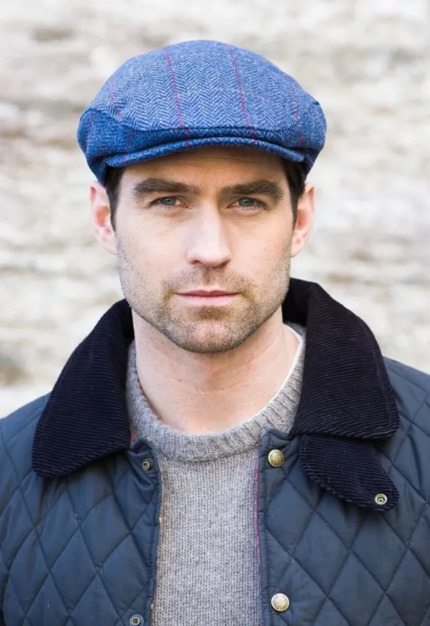Trinity Cap Light Blue Herringbone col.110
