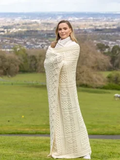 Two Tone Plated Aran Throw X4349