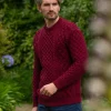 Unisex Heavyweight Aran Sweater Claret