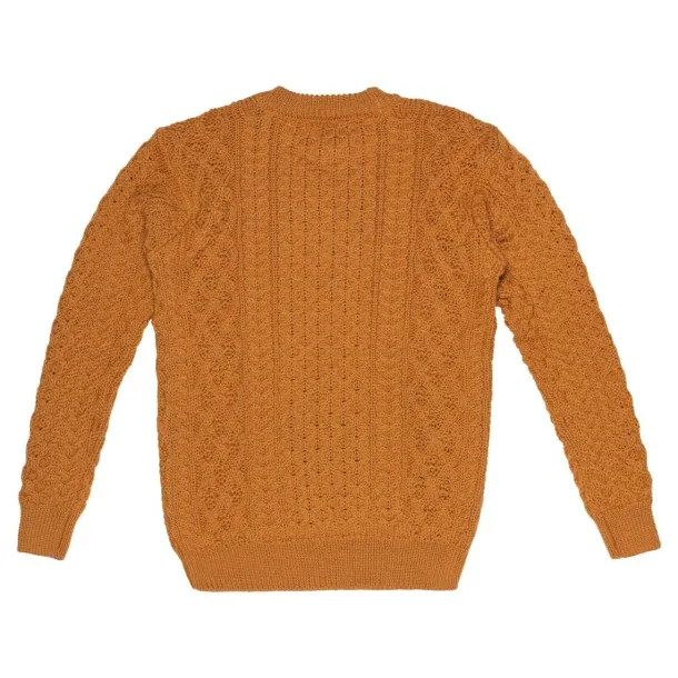 Unisex Heavyweight Aran Sweater - Golden Ochre