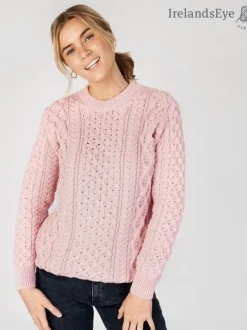 Unisex Heavyweight Aran Sweater Pink
