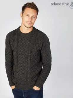 Unisex Heavyweight Aran Sweater - Graphite