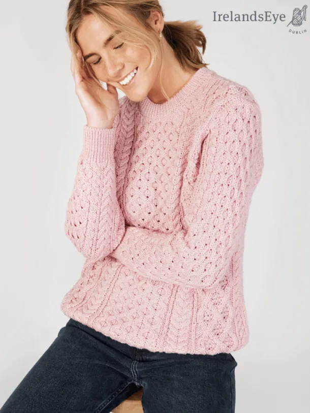 Unisex Heavyweight Aran Sweater Pink