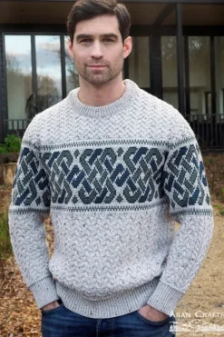 Unisex Jacquard Sweater Oatmeal