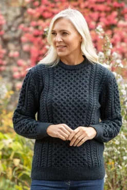 Unisex Merino Wool Aran Sweater - Blackwatch
