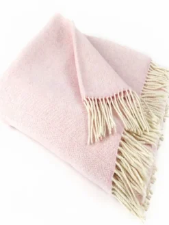 Wool and Cashmere Baby Pink Throw Col: 1430