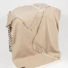 Wool and Cashmere Beige Herringbone Throw Col: 1475