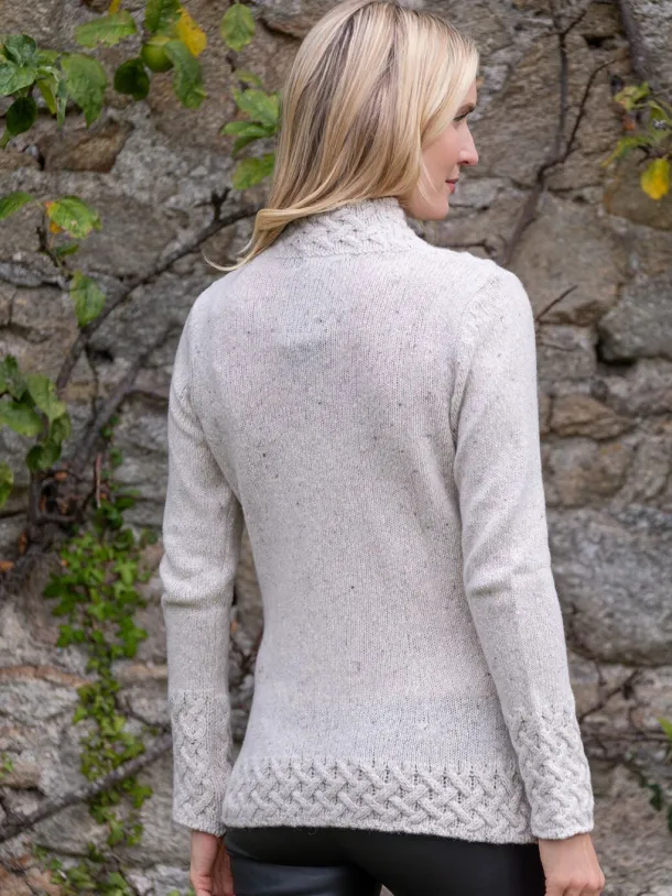Wool and Cashmere Cosy Trellis Sweater - Chalk