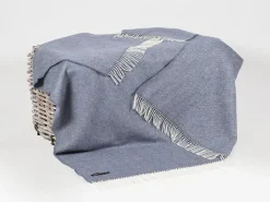 Wool and Cashmere Dusty Blue Herringbone Col:1476