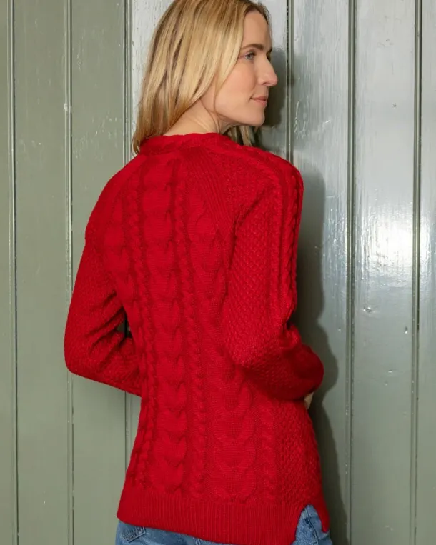 Wool and Cashmere Fitted Sweater - Red