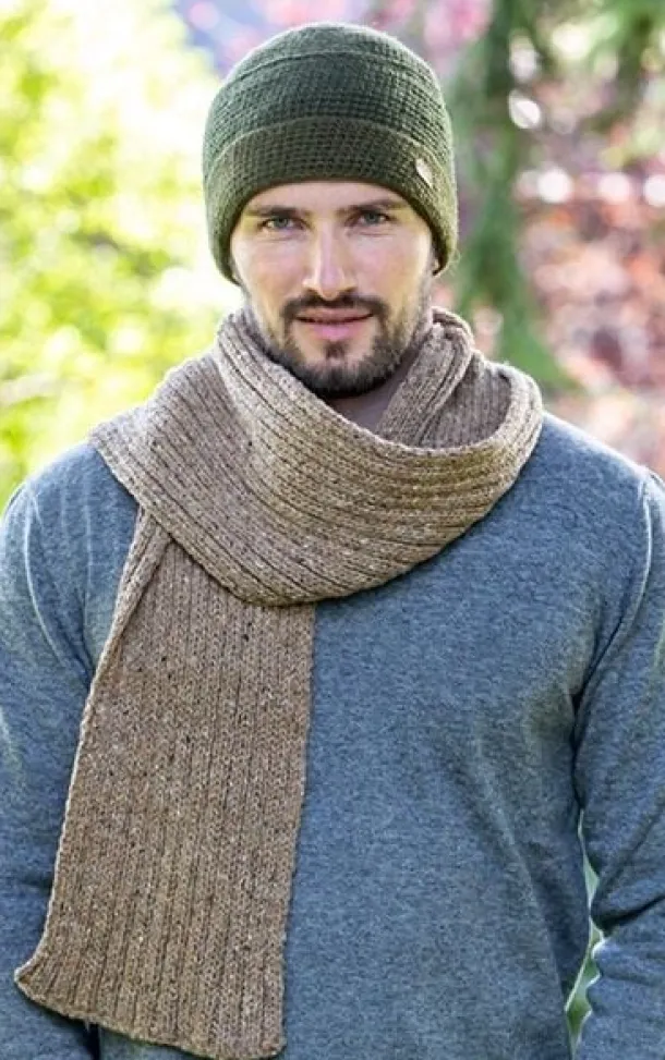 Wool and Cashmere Luxe Ribbed Scarf - Ground