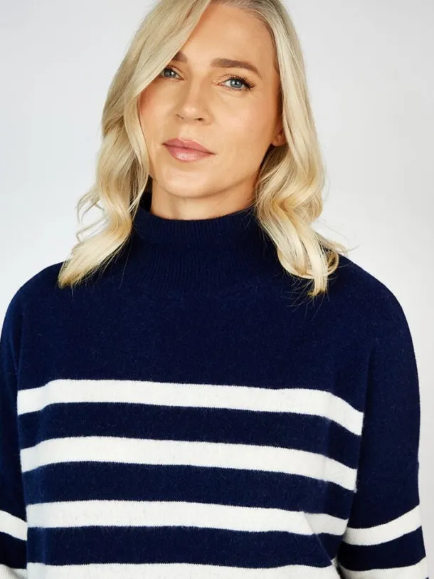 Wool and Cashmere Sweater - Navy Stripe